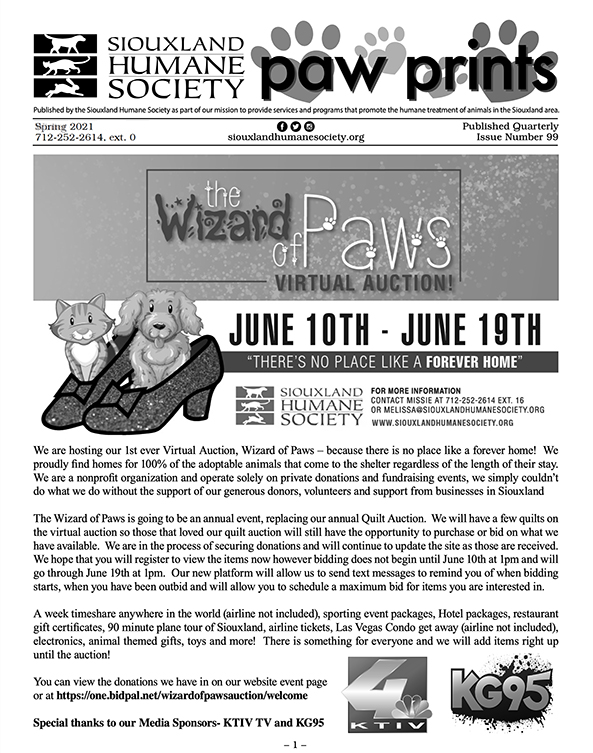 Pawprints Newsletter Spring 2021