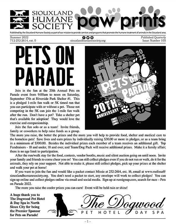 Pawprints Newsletter Summer 2022