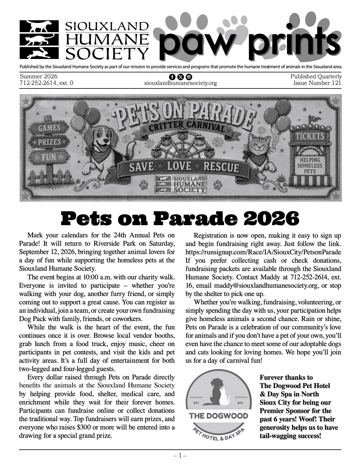 Pawprints Newsletter Summer 2026